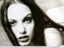 Angelina Jolie in bathroom wallpaper