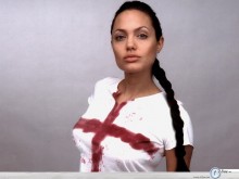 Angelina Jolie in white shirt wallpaper