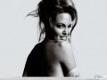 Angelina Jolie wallpapers: Angelina Jolie sexy back black and white wallpaper