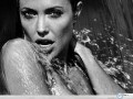 Angelina Jolie wallpapers: Angelina Jolie wet black and white wallpaper