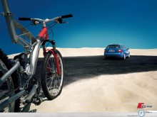 Audi A3 S3 and a bike wallpaper
