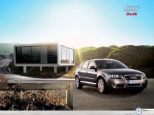 Audi A3 Sportback mountain view wallpaper
