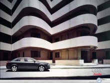 Audi A4 S4 modern building view wallpaper