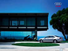 Audi A8 house garden wallpaper