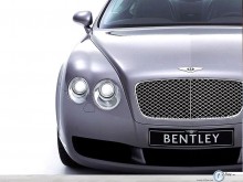 Bentley silver front view in white wallpaper