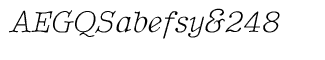 Serif fonts B-C: Better Type Right Thin Italic