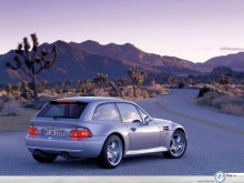 Bmw M Coupe purple in road wallpaper