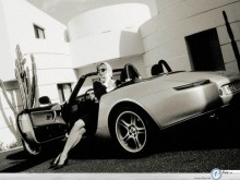 Bmw Z8 sexy woman and car wallpaper