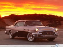 Buick classic car sunset view wallpaper
