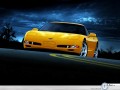 Chevrolet Corvette wallpapers: Chevrolet Corvette yellow at night wallpaper