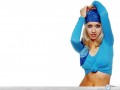 Christina Aguilera sexy blue shirt wallpaper
