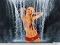 Christina Aguilera under waterfal wallpaper
