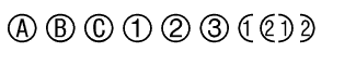 Symbol fonts A-E: Circle Frame