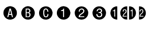 Symbol fonts A-E: Circle Frame Negative