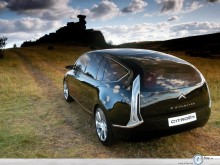 Citroen Concept Car grass road wallpaper