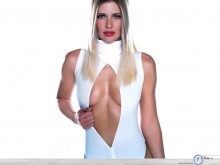Daniela Pestova sexy white bikini wallpaper