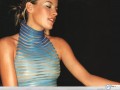 Celebrity wallpapers: Davinia Taylor blue transparent shirt wallpaper
