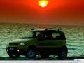 Fiat Panda ocean sunset wallpaper
