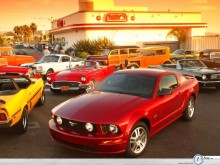 Ford Mustang gas-station wallpaper