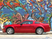 Ford Mustang grafiti wall wallpaper