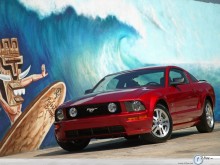 Ford Mustang grafiti water wave wallpaper