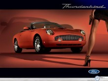 Ford Thunderbird cae and women wallpaper