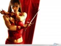 Jennifer Garner wallpapers: Jennifer Garner sexy red swords wallpaper