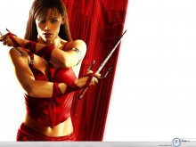 Jennifer Garner sexy red swords wallpaper