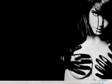 Lisa Snowdon sexy in black wallpaper