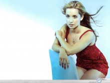 Louise Redknapp in sexy red dress wallpaper
