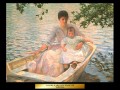 Art wallpapers: Madre e hijo en un bote