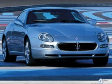 Maserati Coupe blue front view wallpaper