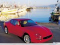 Maserati Coupe wallpapers: Maserati Coupe red in the dock  wallpaper