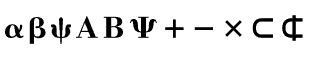 Symbol fonts E-X: Mathematical Pi 4