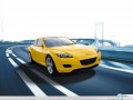 Mazda wallpapers: Mazda RX8 yellow down the road wallpaper