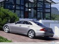 Mercedes wallpapers: Mercedes Class Cls Coupe by the glass building wallpaper