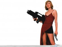 Milla Jovovich gun woman wallpaper