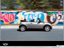 Mini One Cabrio grey graffiti wallpaper
