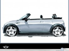 Mini One Cabrio grey side view  wallpaper