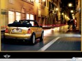 Mini One Cabrio wallpapers: Mini One Cabrio in night city wallpaper