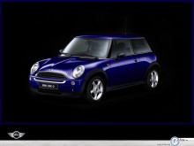 Mini One D blue front angle view wallpaper