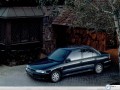 Mitsubishi wallpapers: Mitsubishi Lancer black in home garden wallpaper