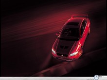 Mitsubishi Lancer Evolution red up view wallpaper
