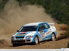 Mitsubishi Rally Wrc blue race car wallpaper