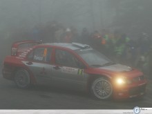 Mitsubishi Rally Wrc in mist  wallpaper
