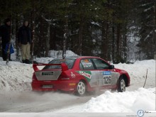 Mitsubishi Rally Wrc snow race wallpaper