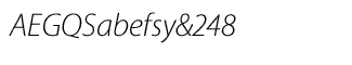 Sans Serif fonts: Myriad Pro Light Italic