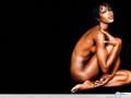 Naomi Campbell naked kneeled wallpaper