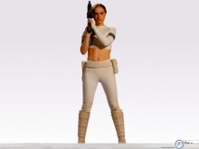 Natalie Portman ready to fight in white wallpaper