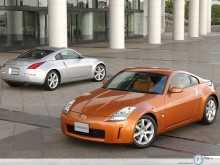 Nissan 350 Z orange and silver wallpaper